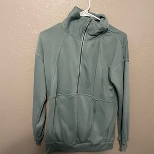 Teal pretty garden zip up